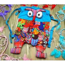 Рюкзак детский Сова х\б Голубой