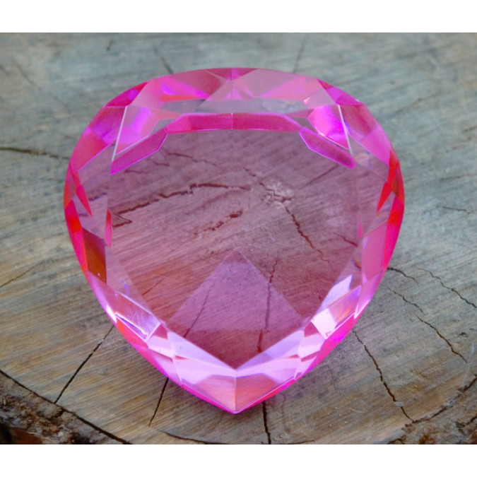 Серце кольорове скло Рожеве