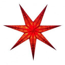 Абажур Звезда картонная 7 лучей LASER FULL GLITTER Красный