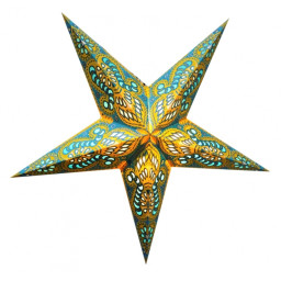 Абажур Зірка картонна 5 променів TURQUOISE GANESH ZARI
