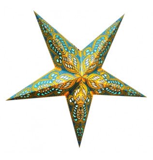 Абажур Зірка картонна 5 променів TURQUOISE GANESH ZARI