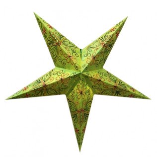 Абажур Зірка картонна 5 променів GREEN BUTTERFLY EMBD.