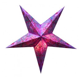 Абажур Зірка картонна 5 променів PURPLE BUTTERFLY EMBD.