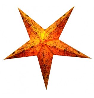 Абажур Зірка картонна 5 променів ORANGE BUTTERFLY EMBD.