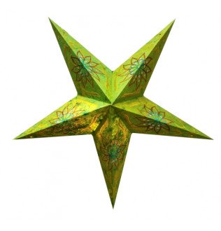 Абажур Зірка картонна 5 променів GREEN FLOWER EMBD.