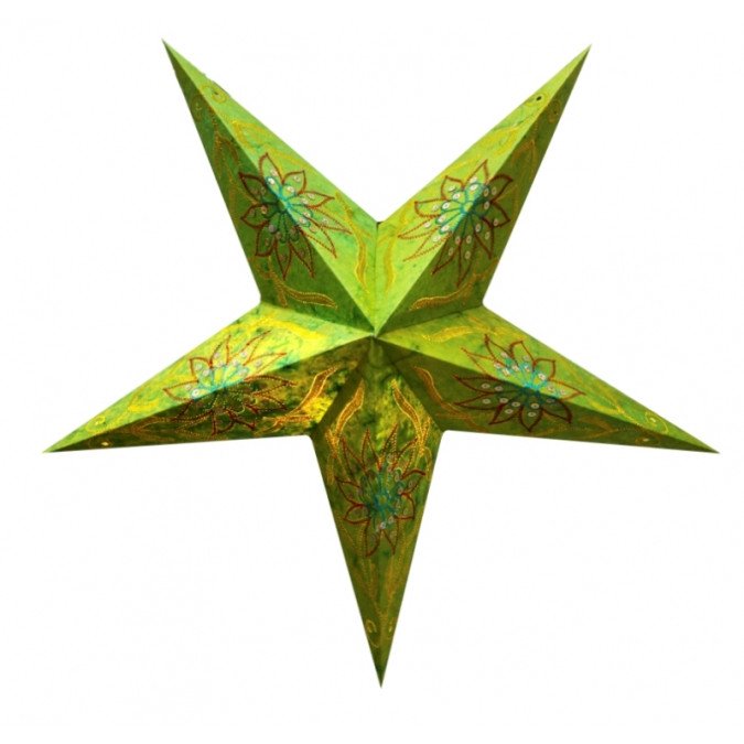 Абажур Звезда картонная 5 лучей GREEN FLOWER EMBD.
