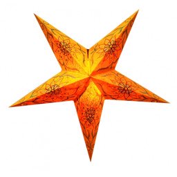 Абажур Зірка картонна 5 променів ORANGE FLOWER EMBD.