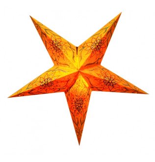 Абажур Зірка картонна 5 променів ORANGE FLOWER EMBD.