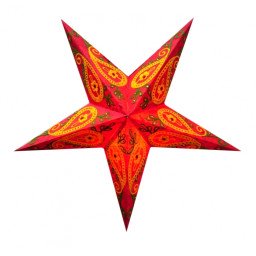 Абажур Зірка картонна 5 променів RED WOOL EMBD.