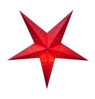 Абажур Зірка картонна 5 променів RED PAISLEY EMBD.