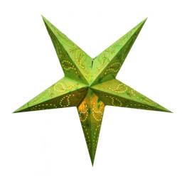 Абажур Зірка картонна 5 променів GREEN PAISLEY EMBD.