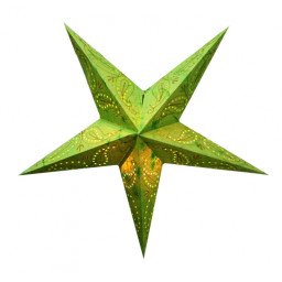 Абажур Зірка картонна 5 променів GREEN PAISLEY EMBD.