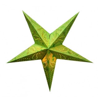Абажур Зірка картонна 5 променів GREEN PAISLEY EMBD.