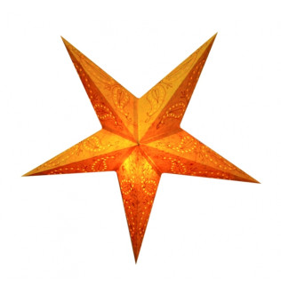 Абажур Зірка картонна 5 променів ORANGE PAISLEY EMBD.