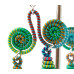 Серьги плетённые Двойные №4 Зелёные