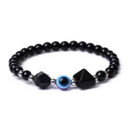 Pyramid Bracelet Black Obsidian