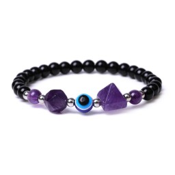 Amethyst Pyramid Bracelet