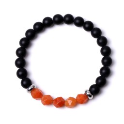 Bracelet Lava Stone Yellow Agate