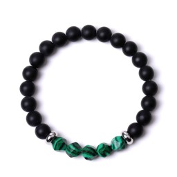 Bracelet Lava stone Malachite polymer