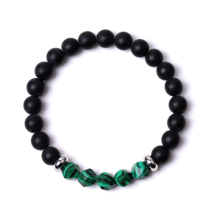 Bracelet Lava stone Malachite polymer