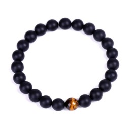 Bracelet Lava stone Tiger's eye 8mm.