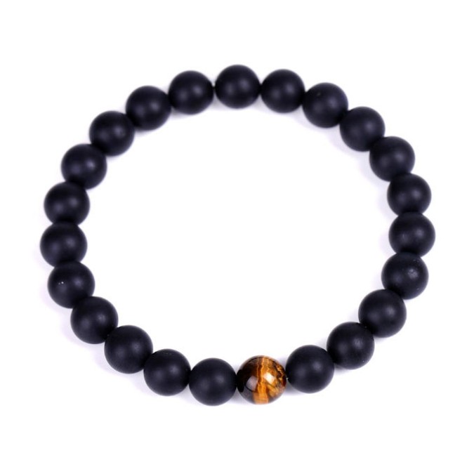 Bracelet Lava stone Tiger's eye 8mm.