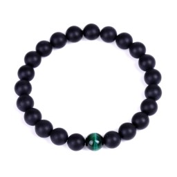 Bracelet Lava stone green Tiger's eye 8mm.