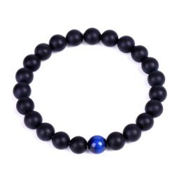 Bracelet Lava stone blue Tiger's eye 8mm.