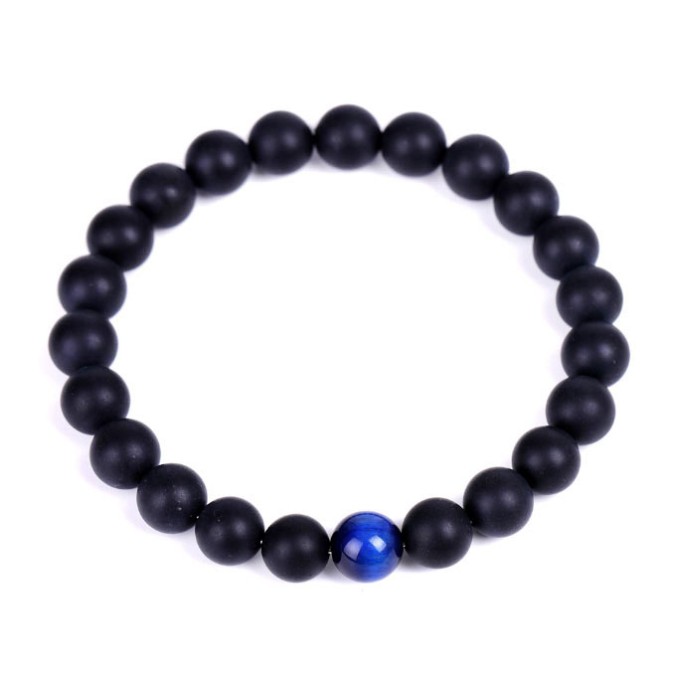 Bracelet Lava stone blue Tiger's eye 8mm.