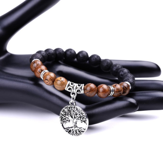 Bracelet Lava Stone Wenge Tree Tree of Life No. 3