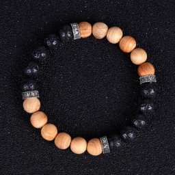 Bracelet Lava Stone Imperial Wood