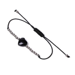 Bracelet Heart Black Obsidian