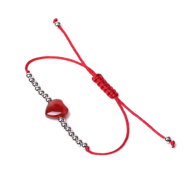 Bracelet Heart Red Agate