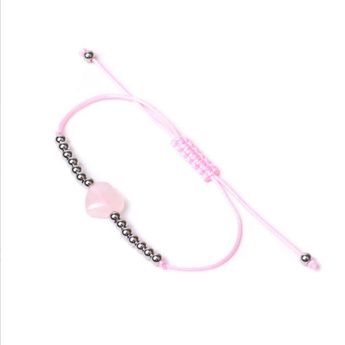 Bracelet Heart Rose Quartz