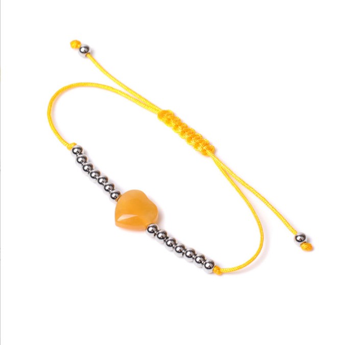 Bracelet Heart Yellow agate