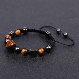 Pyramid Bracelet Hematite Tiger's Eye