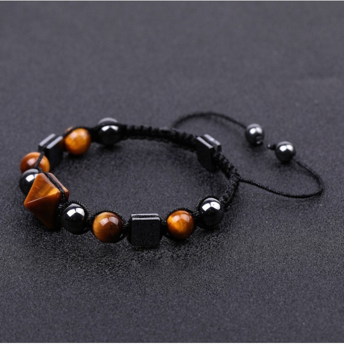 Pyramid Bracelet Hematite Tiger's Eye