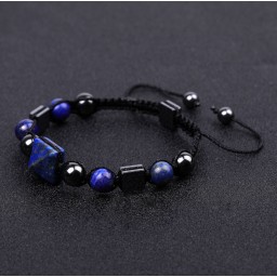 Pyramid Bracelet Hematite Lapis Lazuli