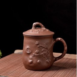 Чашка з кришкою "Сливова чашка" Коричнева