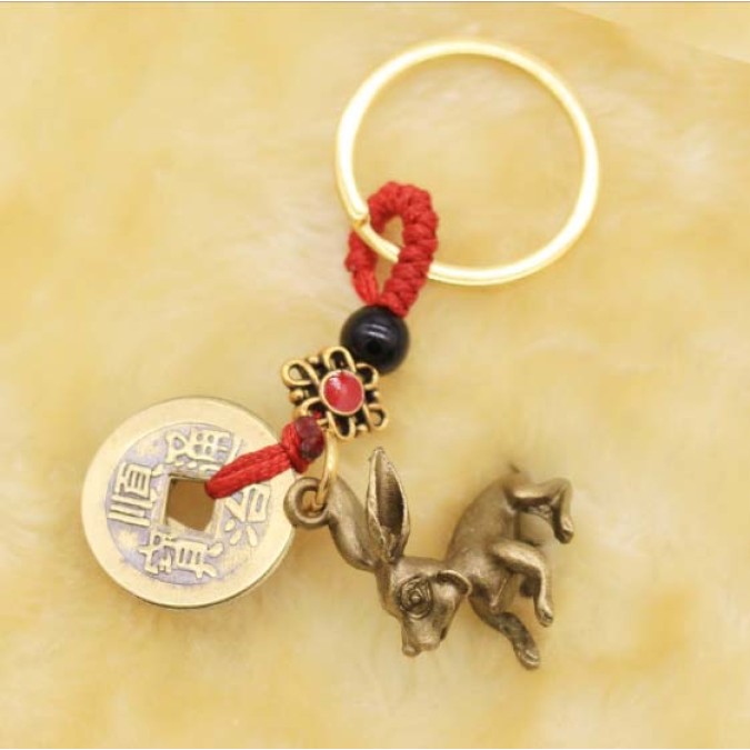 Feng Shui Rabbit Zodiac Keychain