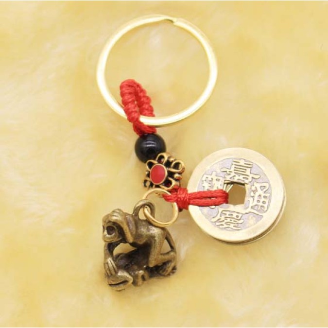 Feng Shui Zodiac Keychain Monkey