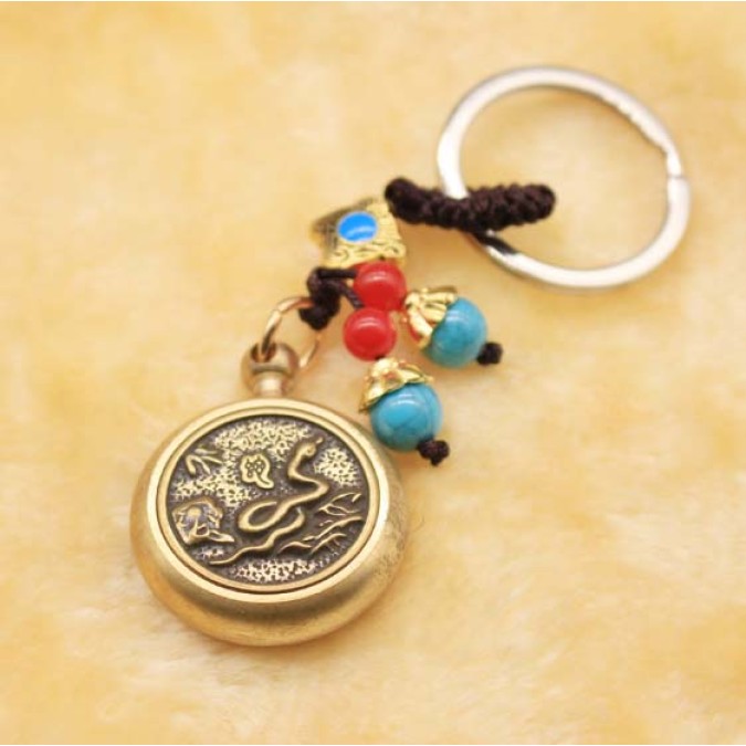 Feng Shui Snake Spinner Zodiac Keychain