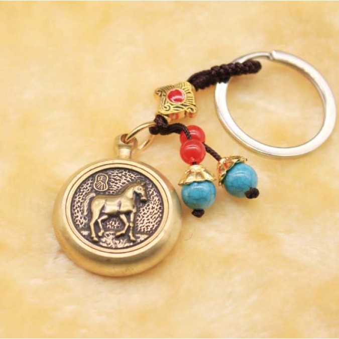 Feng Shui Horse Spinner Zodiac Keychain