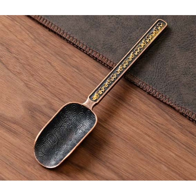 Tea spoon for tea ceremony "Favorable Cloud" color copper