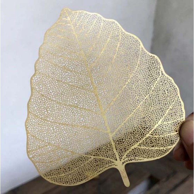 Tea Strainer Cha Lou "Bodhi Leaf" for Tea Ceremony gold color