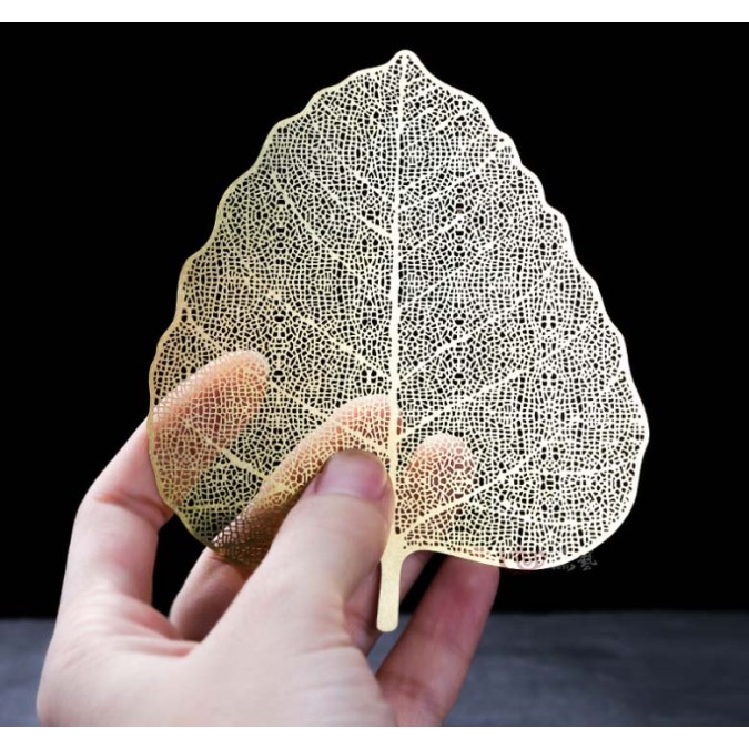 Tea Strainer Cha Lou "Bodhi Leaf" for Tea Ceremony gold color