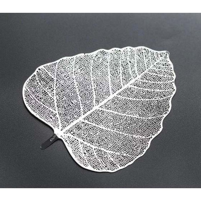 Tea Strainer Cha Lou "Bodhi Leaf" for Tea Ceremony silver color