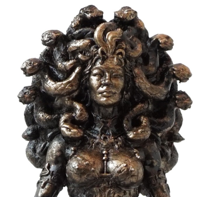 Altar figurine of Medusa the Gorgon symbol of magical protection