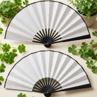 Chinese hand fan "Qing Fang" White
