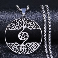 Talisman Yggdrasil white metal with a 60cm chain.